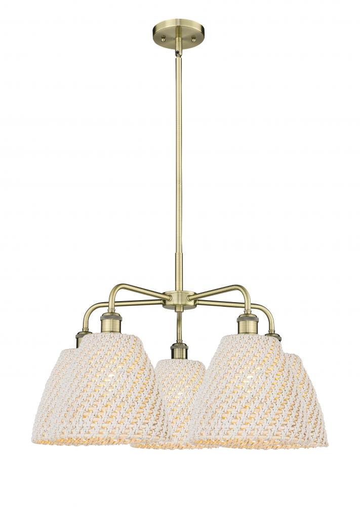 Bristol Natural - 5 Light - 28 inch - Antique Brass - Stem hung - Chandelier