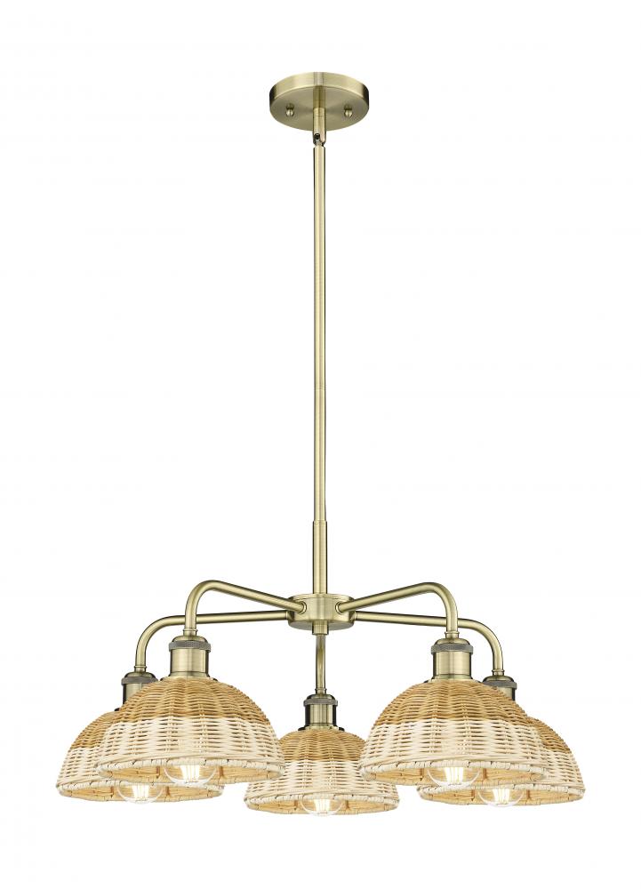 Bristol Natural II - 5 Light - 26 inch - Antique Brass - Stem hung - Chandelier