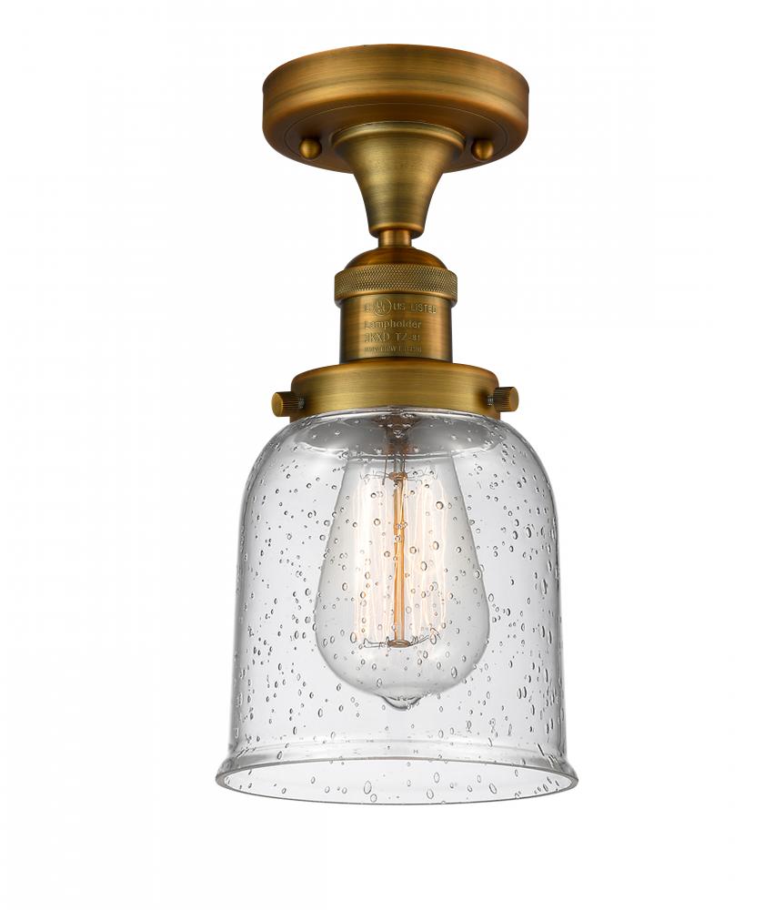 Bell - 1 Light - 5 inch - Brushed Brass - Semi-Flush Mount