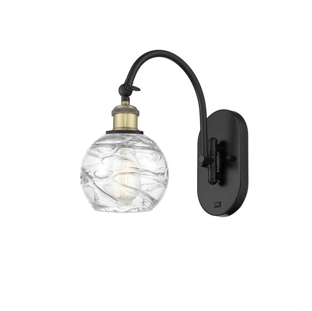Athens Deco Swirl - 1 Light - 6 inch - Black Antique Brass - Adjustable Swing Arm