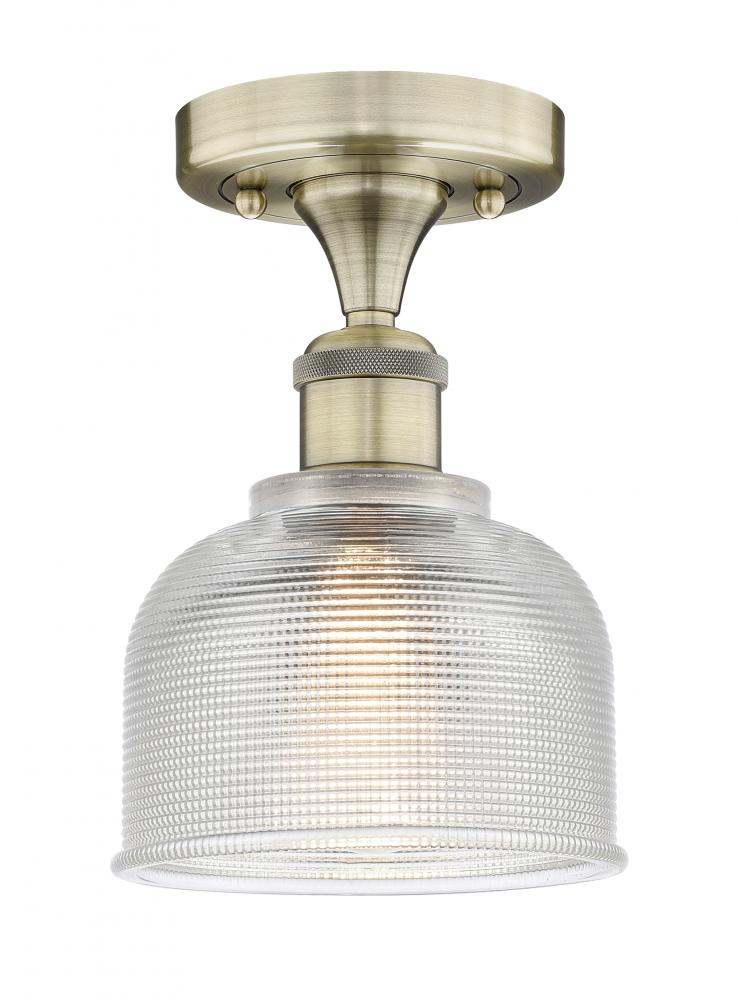 Dayton - 1 Light - 6 inch - Antique Brass - Semi-Flush Mount