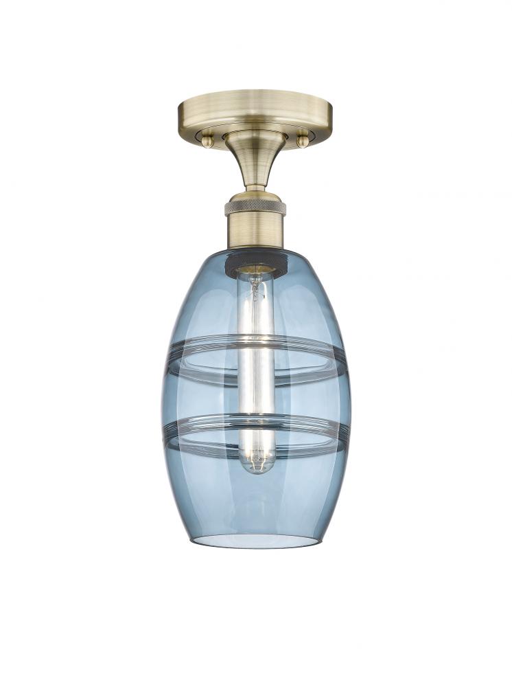 Vaz - 1 Light - 6 inch - Antique Brass - Semi-Flush Mount