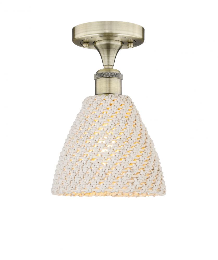 Bristol Natural - 1 Light - 8 inch - Antique Brass - Semi-Flush Mount