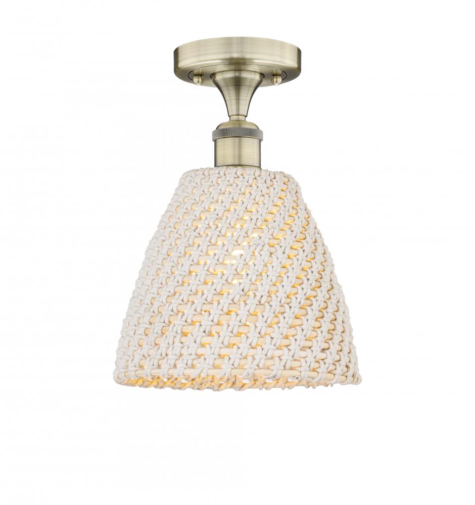 Bristol Natural - 1 Light - 9 inch - Antique Brass - Semi-Flush Mount