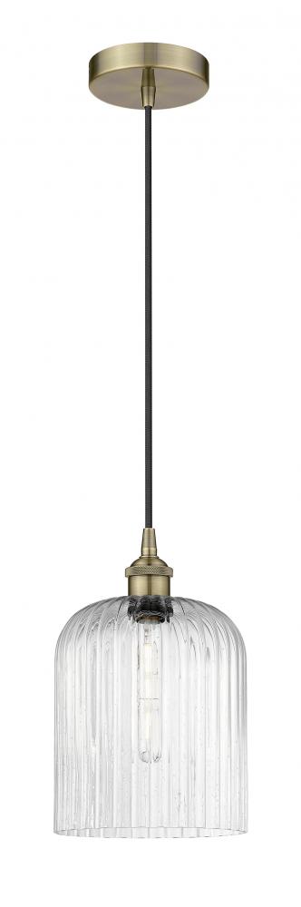 Bridal Veil - 1 Light - 5 inch - Antique Brass - Cord hung - Mini Pendant