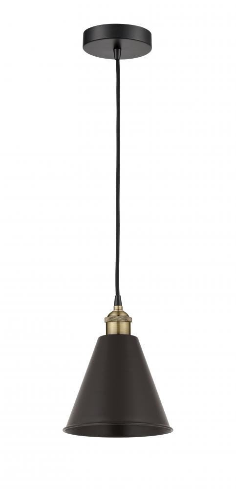 Berkshire - 1 Light - 8 inch - Black Antique Brass - Cord hung - Mini Pendant