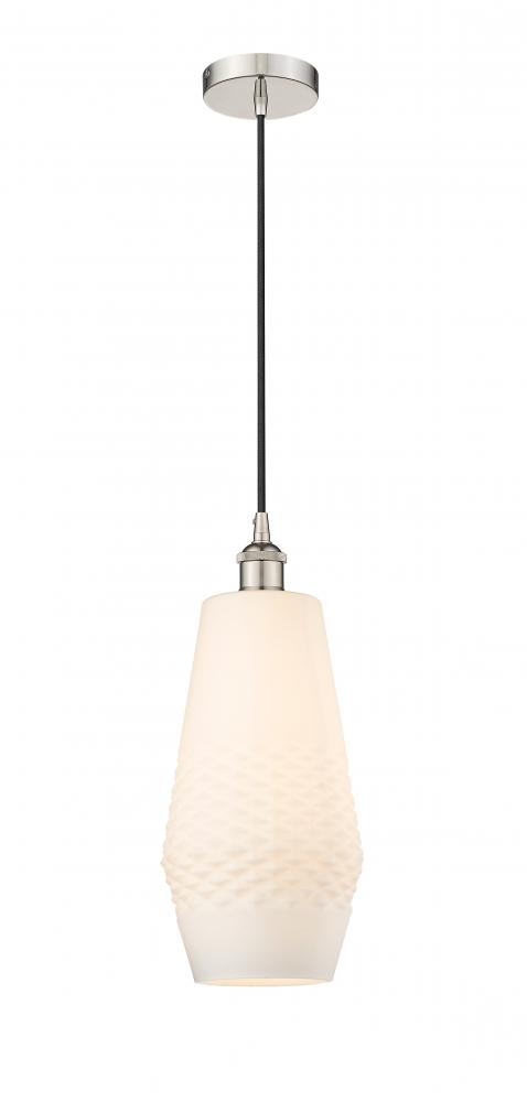 Windham - 1 Light - 7 inch - Polished Nickel - Cord hung - Mini Pendant