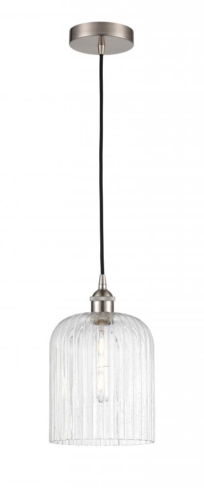 Bridal Veil - 1 Light - 5 inch - Brushed Satin Nickel - Cord hung - Mini Pendant