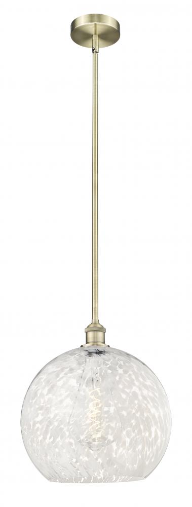 White Mouchette - 1 Light - 14 inch - Antique Brass - Stem Hung - Pendant