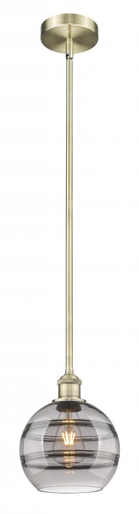 Rochester - 1 Light - 8 inch - Antique Brass - Stem hung - Mini Pendant