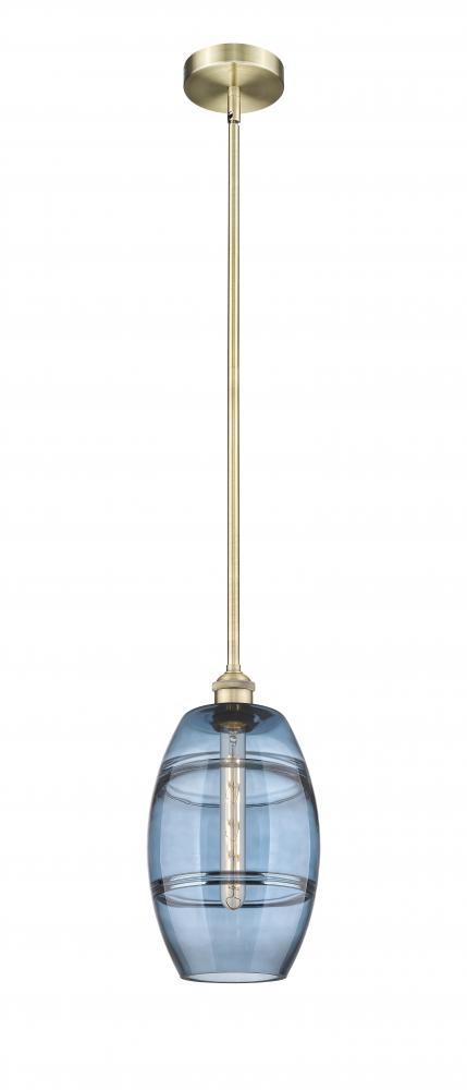 Vaz - 1 Light - 8 inch - Antique Brass - Stem hung - Mini Pendant