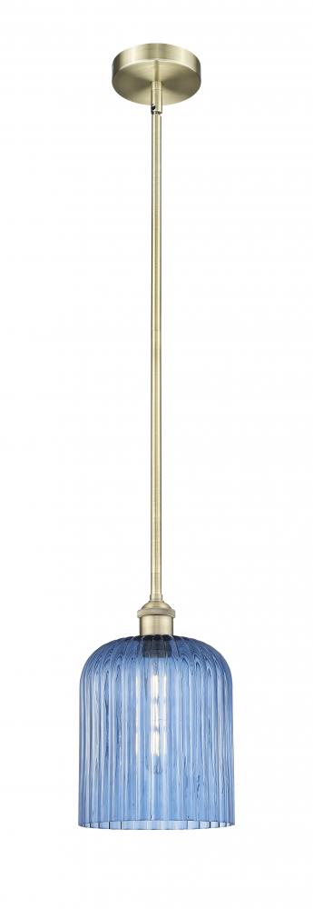 Bridal Veil - 1 Light - 5 inch - Antique Brass - Stem hung - Mini Pendant