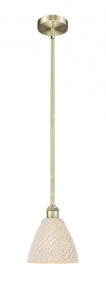 Bristol Natural - 1 Light - 6 inch - Antique Brass - Mini Pendant