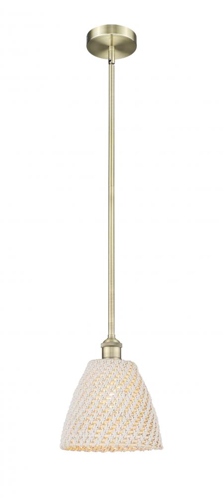 Bristol Natural - 1 Light - 6 inch - Antique Brass - Mini Pendant