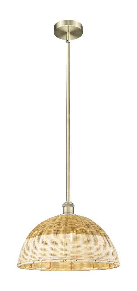 Bristol Natural II - 1 Light - 16 inch - Antique Brass - Stem hung - Mini Pendant