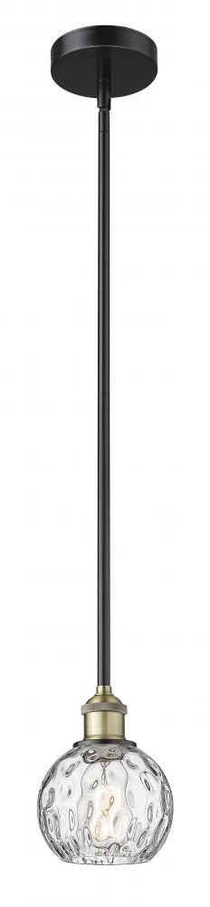 Athens Water Glass - 1 Light - 6 inch - Black Antique Brass - Stem hung - Mini Pendant