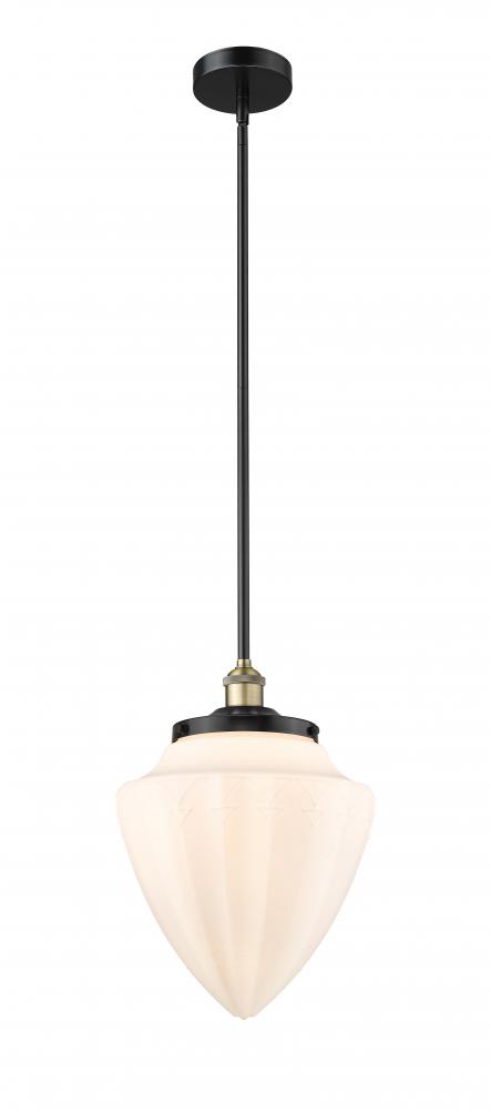 Bullet - 1 Light - 12 inch - Black Antique Brass - Stem hung - Mini Pendant