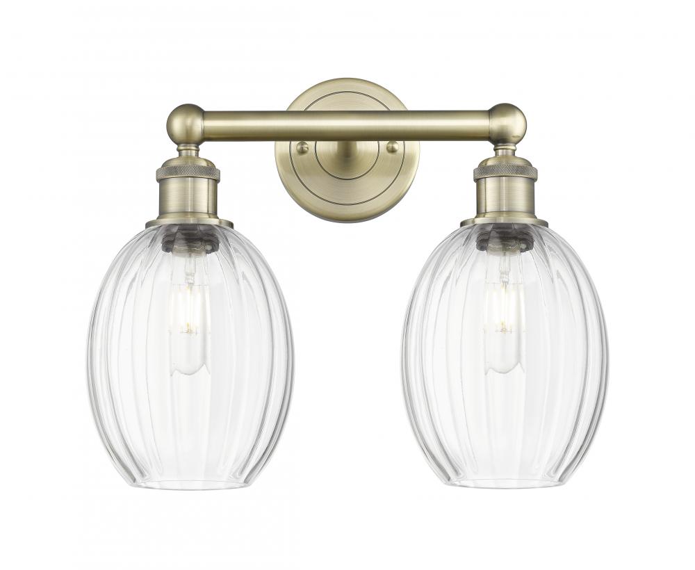 Preston Bulb - 2 Light - 15 inch - Antique Brass - Bath Vanity Light