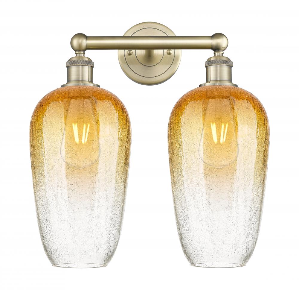 Brookhaven Flute - 2 Light - 16 inch - Antique Brass - Bath Vanity Light