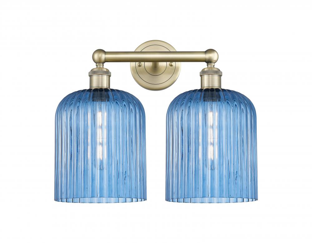 Bridal Veil - 2 Light - 14 inch - Antique Brass - Bath Vanity Light