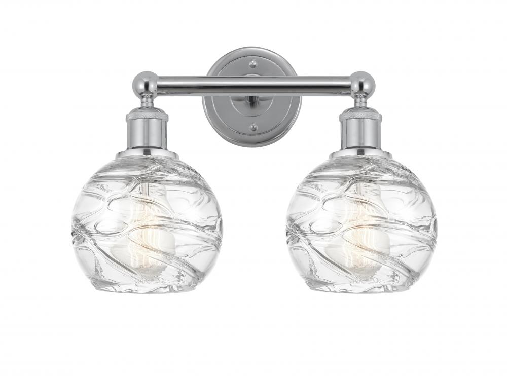 Athens Deco Swirl - 2 Light - 15 inch - Polished Chrome - Bath Vanity Light