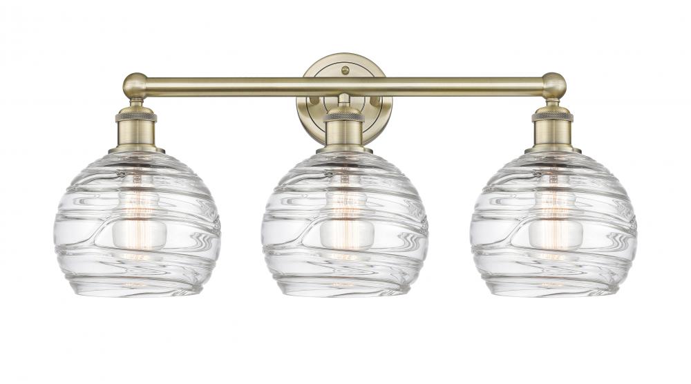 Athens Deco Swirl - 3 Light - 26 inch - Antique Brass - Bath Vanity Light