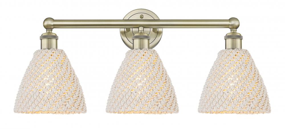 Bristol Natural - 3 Light - 26 inch - Antique Brass - Bath Vanity Light