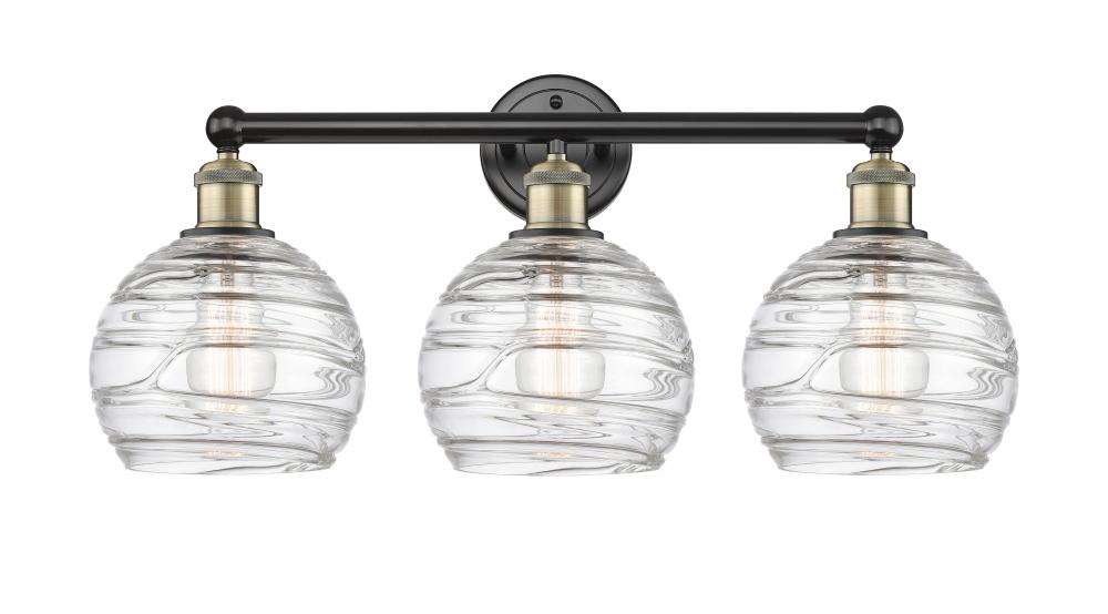 Athens Deco Swirl - 3 Light - 26 inch - Black Antique Brass - Bath Vanity Light