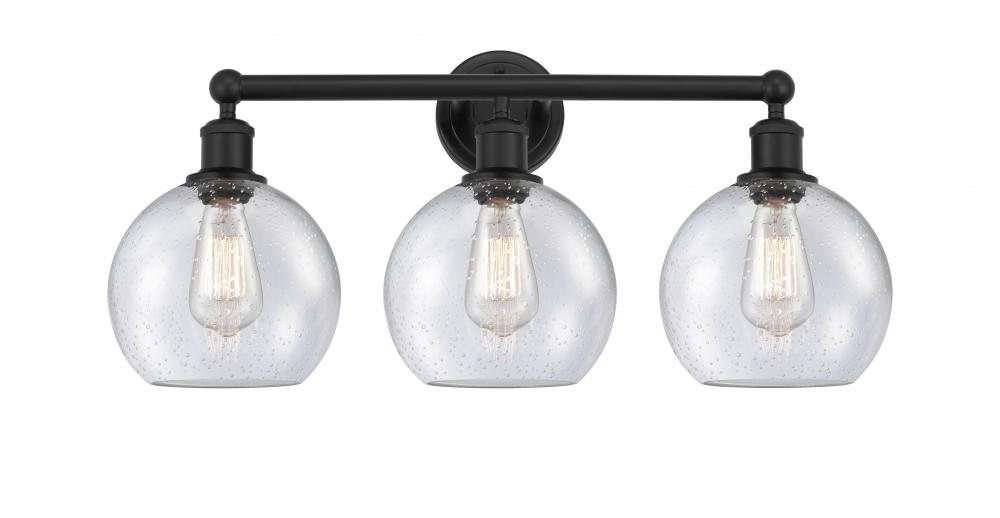 Athens - 3 Light - 26 inch - Matte Black - Bath Vanity Light
