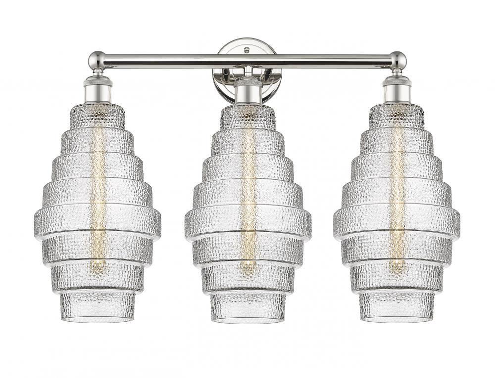 Cascade - 3 Light - 26 inch - Polished Nickel - Bath Vanity Light