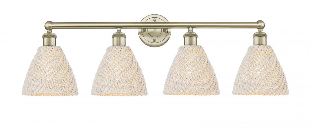 Bristol Natural - 4 Light - 35 inch - Antique Brass - Bath Vanity Light