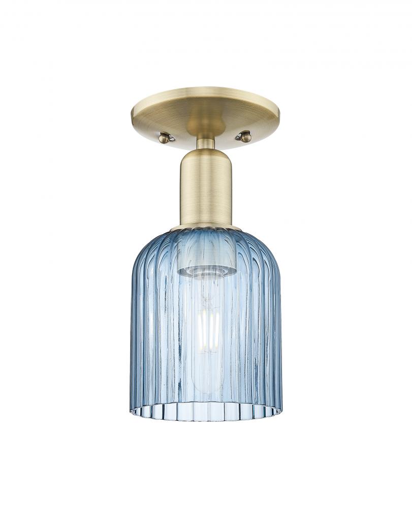 Bridal Veil - 1 Light - 6 inch - Antique Brass - Semi-Flush Mount