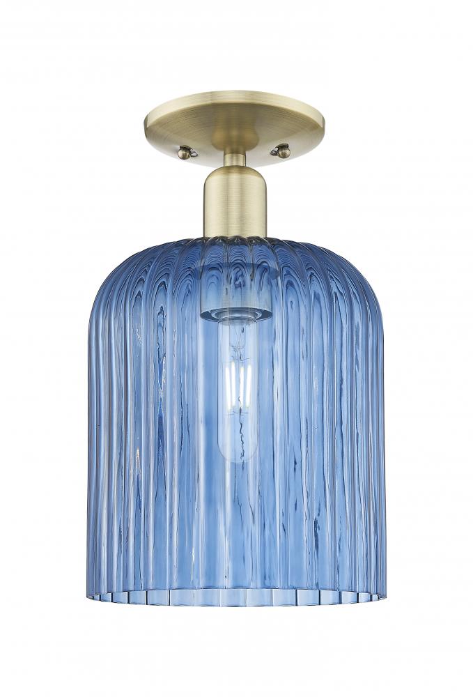 Bridal Veil - 1 Light - 8 inch - Antique Brass - Semi-Flush Mount