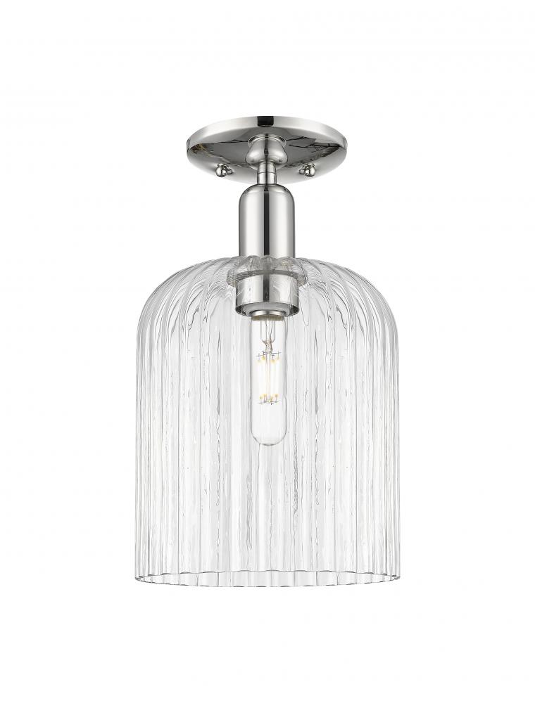 Bridal Veil - 1 Light - 8 inch - Polished Nickel - Semi-Flush Mount