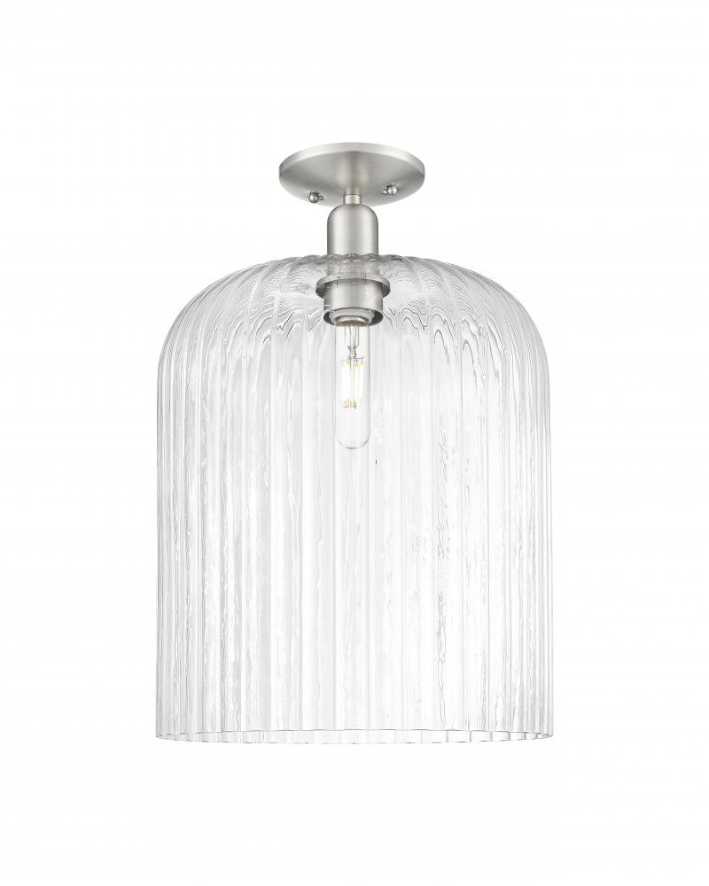 Bridal Veil - 1 Light - 12 inch - Brushed Satin Nickel - Semi-Flush Mount