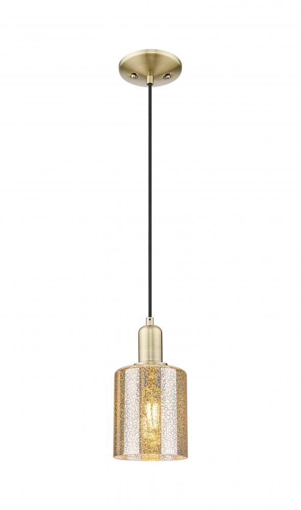 Cobbleskill - 1 Light - 5 inch - Antique Brass - Cord hung - Mini Pendant
