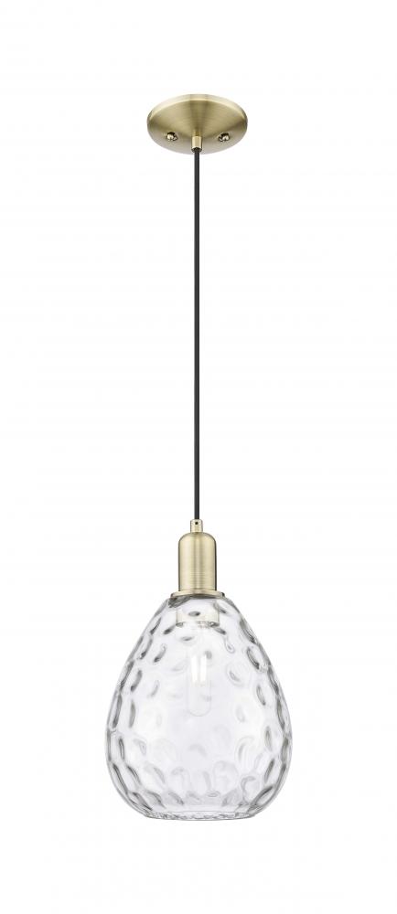 Waverly - 1 Light - 8 inch - Antique Brass - Cord hung - Mini Pendant