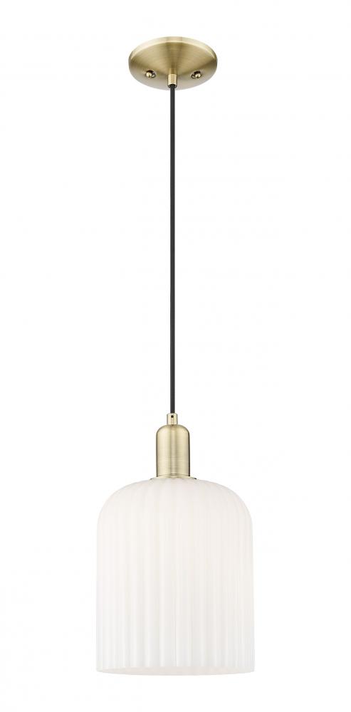Bridal Veil - 1 Light - 8 inch - Antique Brass - Cord hung - Mini Pendant