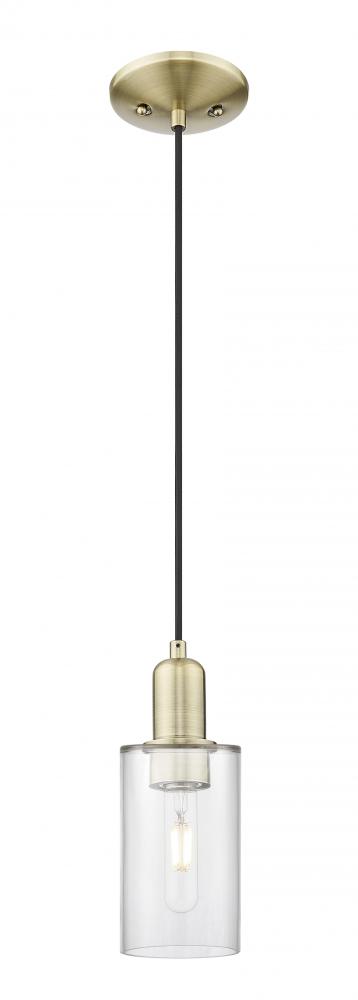 Clymer - 1 Light - 4 inch - Antique Brass - Cord hung - Mini Pendant