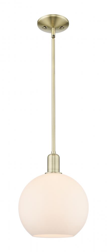 Athens - 1 Light - 10 inch - Antique Brass - Stem hung - Mini Pendant