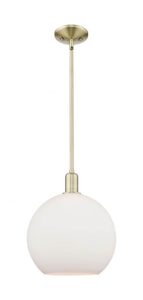 Athens - 1 Light - 12 inch - Antique Brass - Stem hung - Mini Pendant