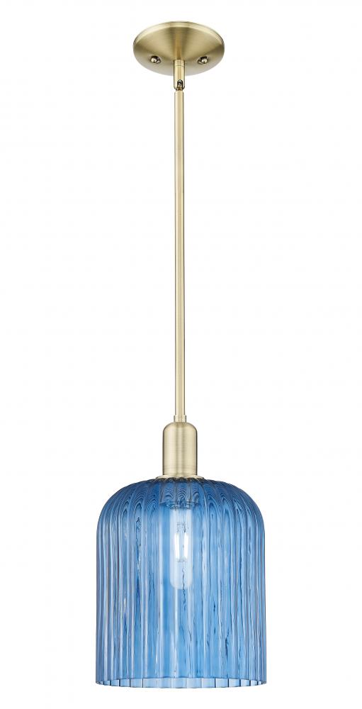 Bridal Veil - 1 Light - 8 inch - Antique Brass - Mini Pendant