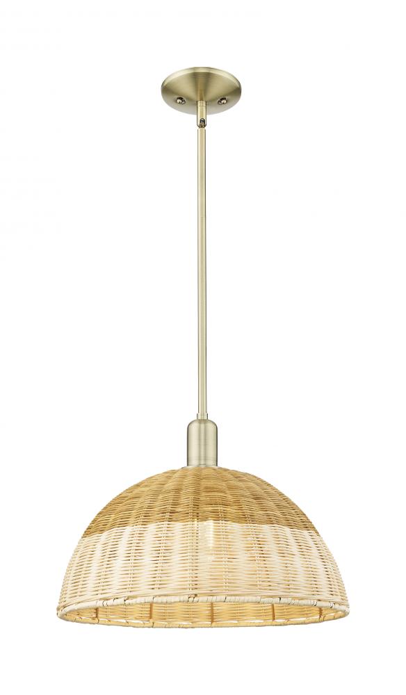 Natural Ballston Dome - 1 Light - 6 inch - Antique Brass - Mini Pendant