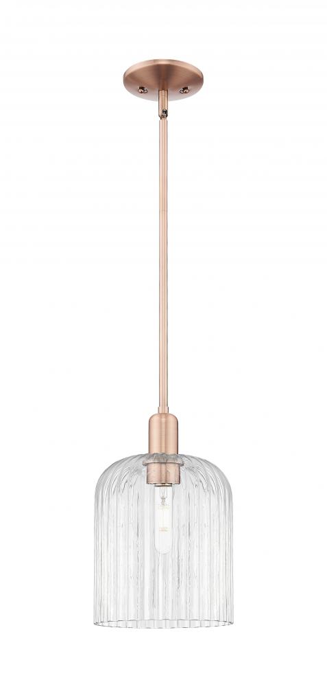 Bridal Veil - 1 Light - 8 inch - Antique Copper - Mini Pendant