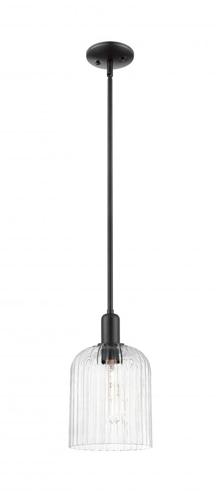 Bridal Veil - 1 Light - 8 inch - Matte Black - Mini Pendant