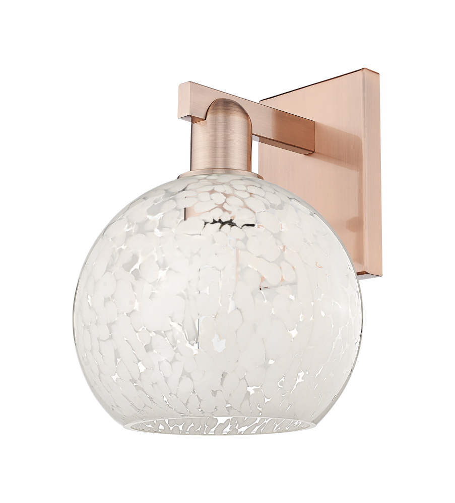 White Mouchette - 1 Light - 8 inch - Antique Copper - Sconce