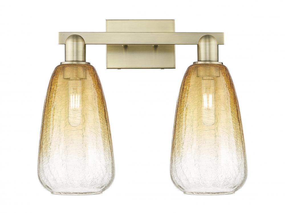 Brookhaven Almond - 2 Light - 16 inch - Antique Brass - Bath Vanity Light