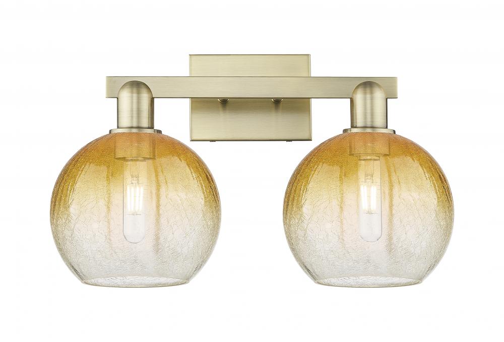 Brookhaven Globe - 2 Light - 16 inch - Antique Brass - Bath Vanity Light