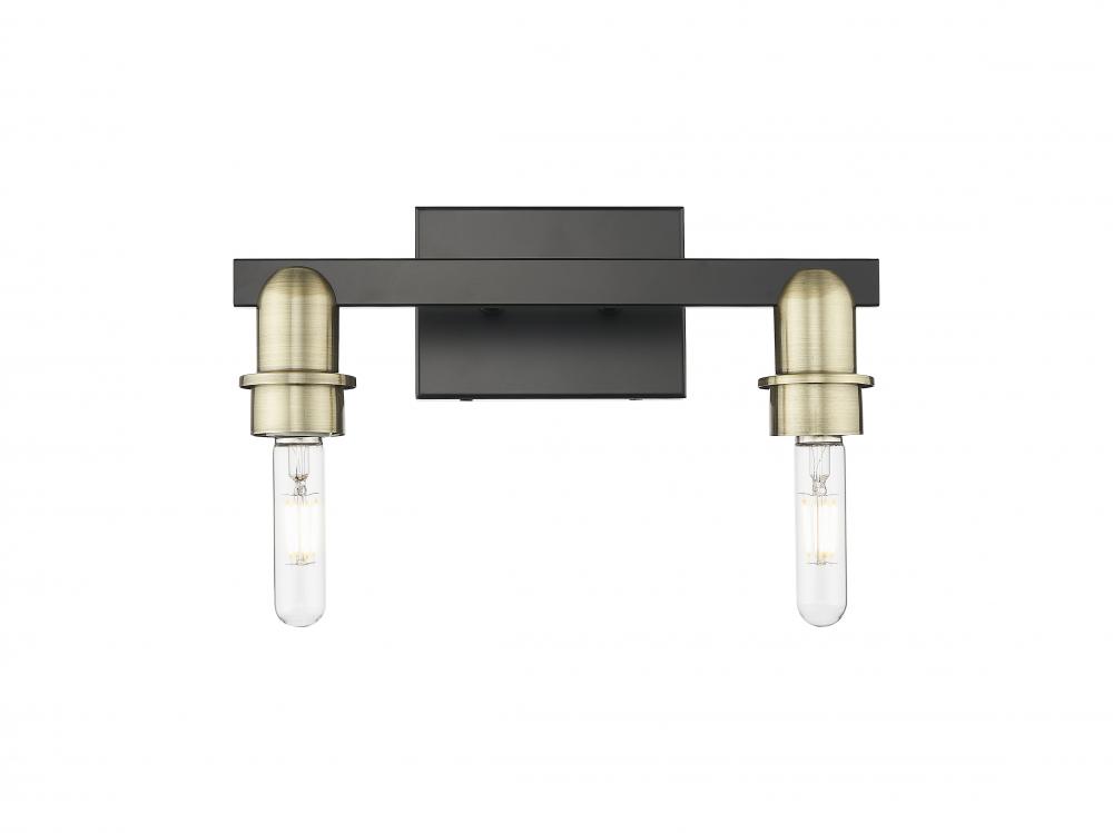 Arcadia - 2 Light - 14 inch - Black Antique Brass - Bath Vanity Light