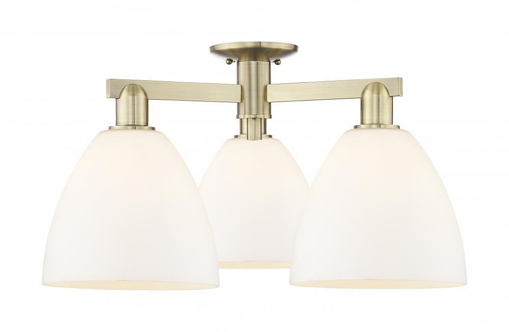 Bristol - 3 Light - 27 inch - Antique Brass - Semi-Flush Mount